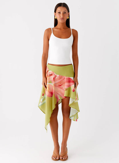 Jungle Floral Midi Skirt