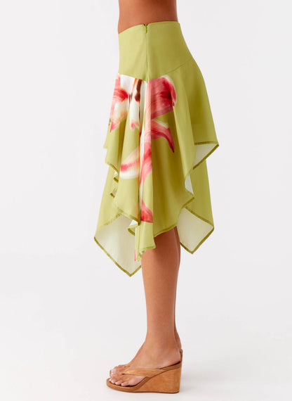 Jungle Floral Midi Skirt