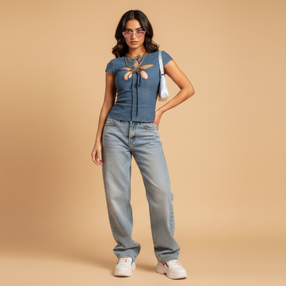 Denim Star Top