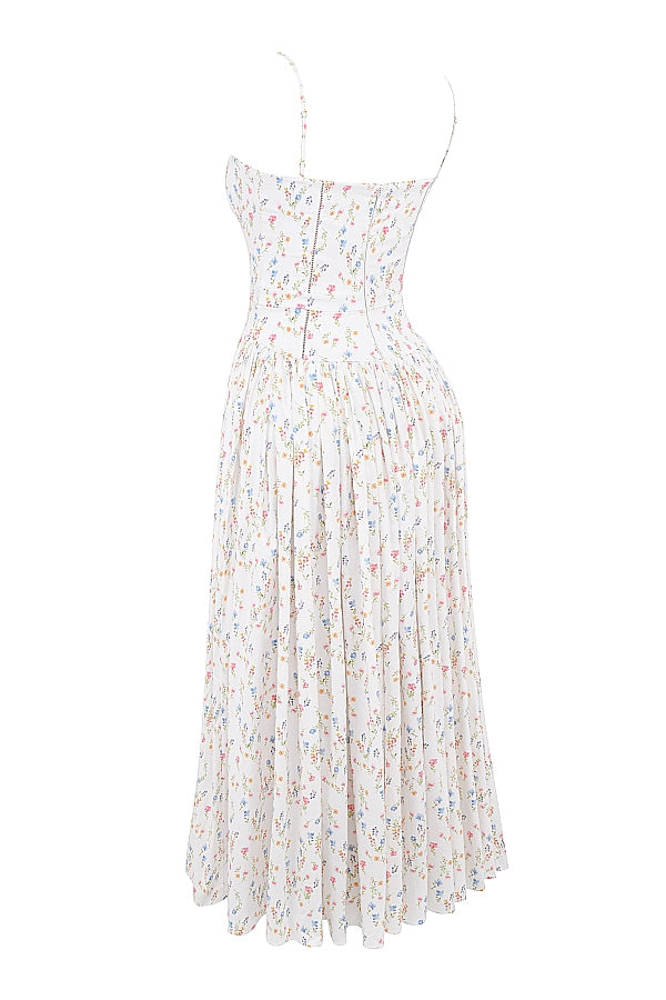 White Ysabella Cotton Maxi Sundress