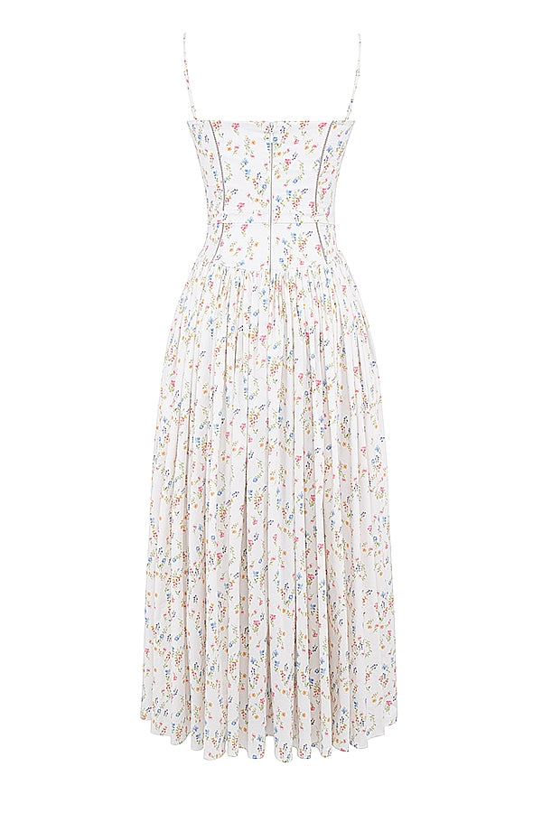 White Ysabella Cotton Maxi Sundress