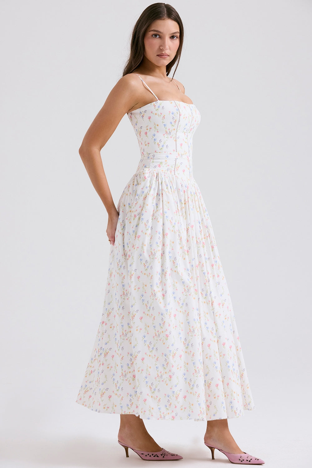 White Ysabella Cotton Maxi Sundress