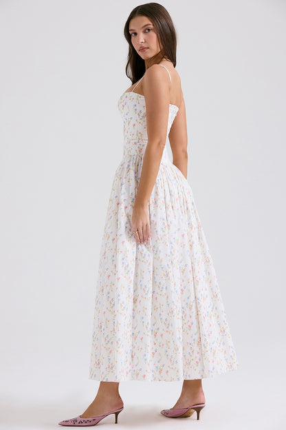 White Ysabella Cotton Maxi Sundress